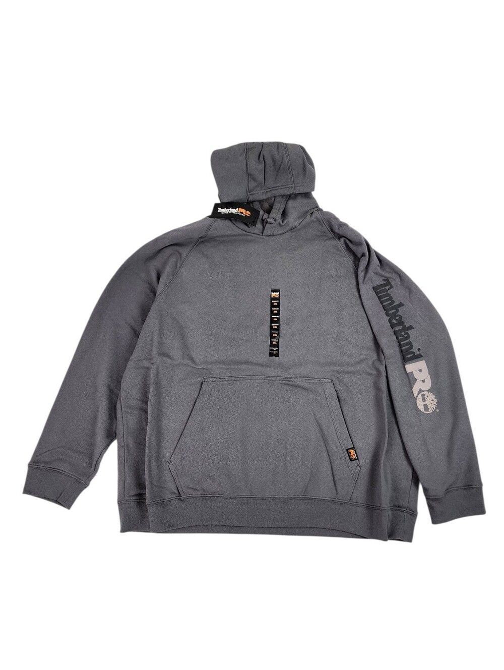 Timberland PRO Men’s Dark Gray Hoodie with Sleeve Logo Size 3XL Cotton Blend